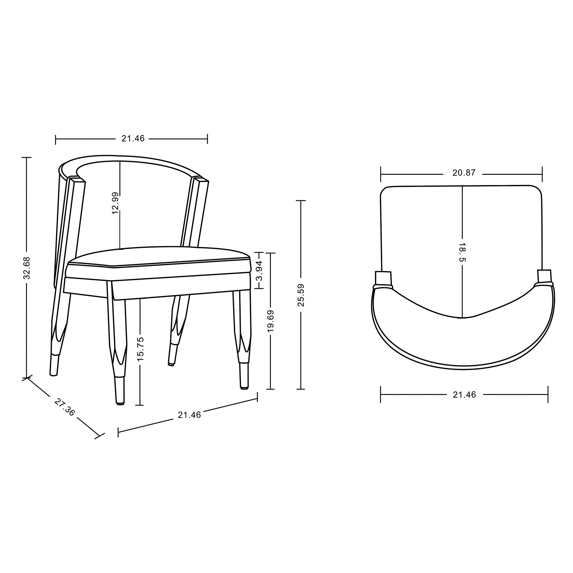 Ola Wood Chenille Dining Chair