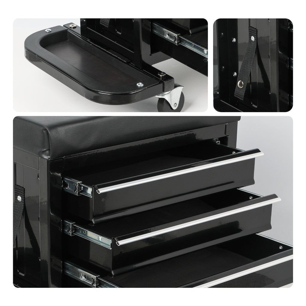 3-Drawer Tool Chest Rolling Mechanic Seat
