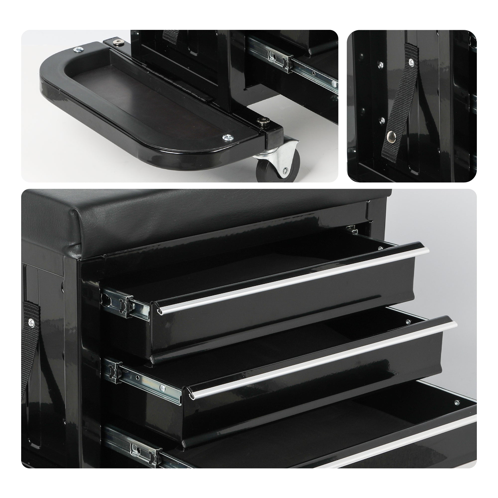 3-Drawer Tool Chest Rolling Mechanic Seat