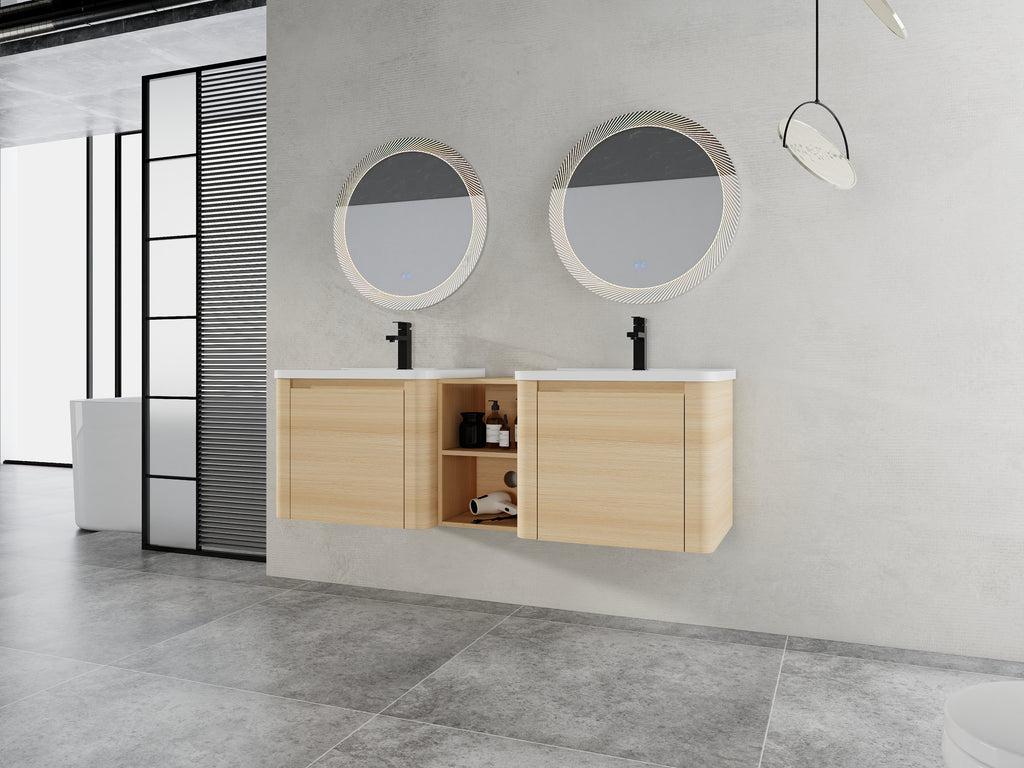 60'' Wall-Mounted Bathroom Vanity