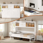 Twin Size Murphy Bed with Charging Station and a Drawer