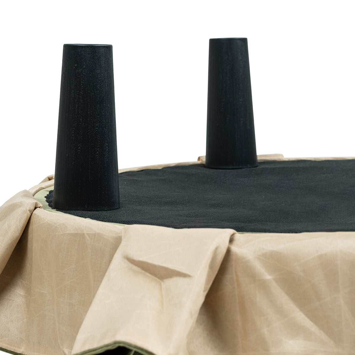 Maribel 24-Inch Round Upholstered Accent Ottoman, Olive