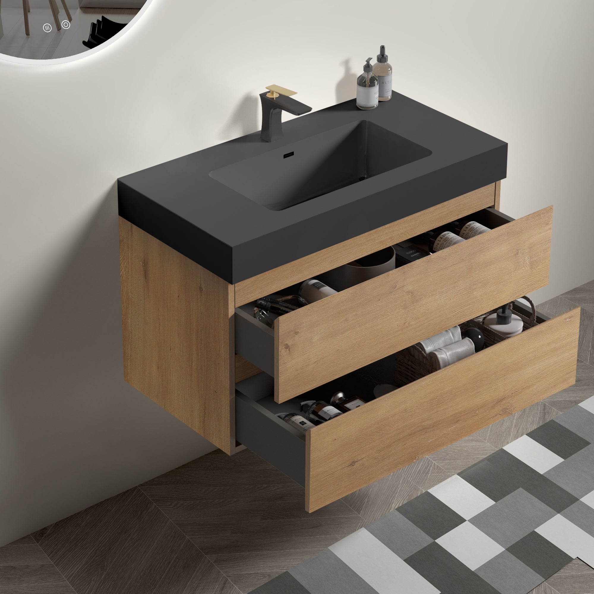Alice 36" Single Wall Mounted Bathroom Vanity