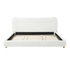 Minimalist Curved Headboard Teddy Bear Plush Bed - King