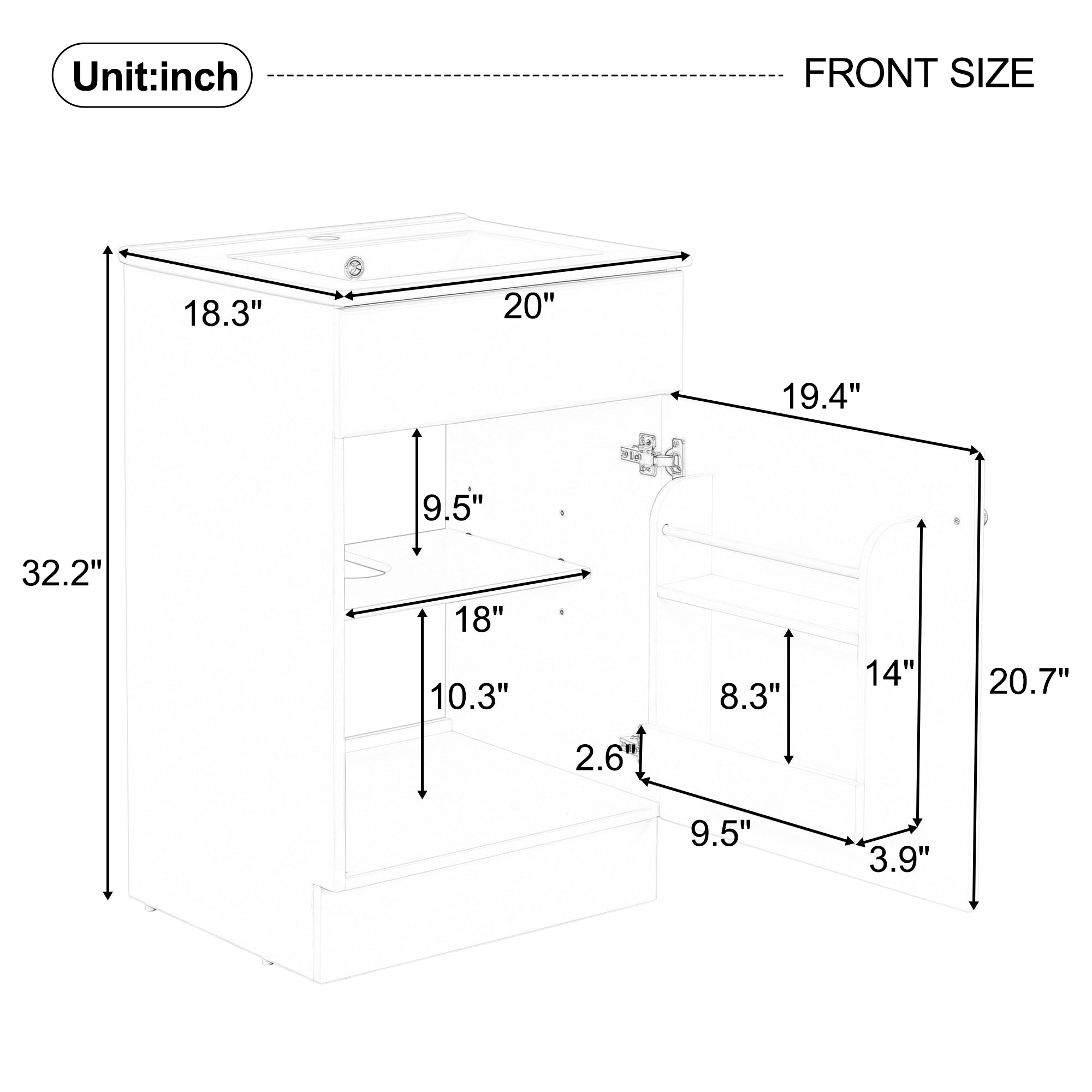 20" Bathroom Vanity with Sink