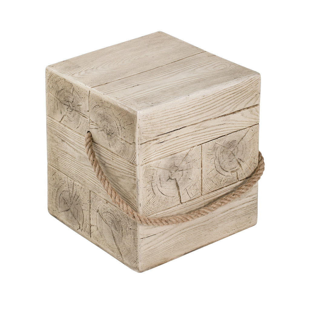 Outdoor Wood Grain Square MGO Side Table
