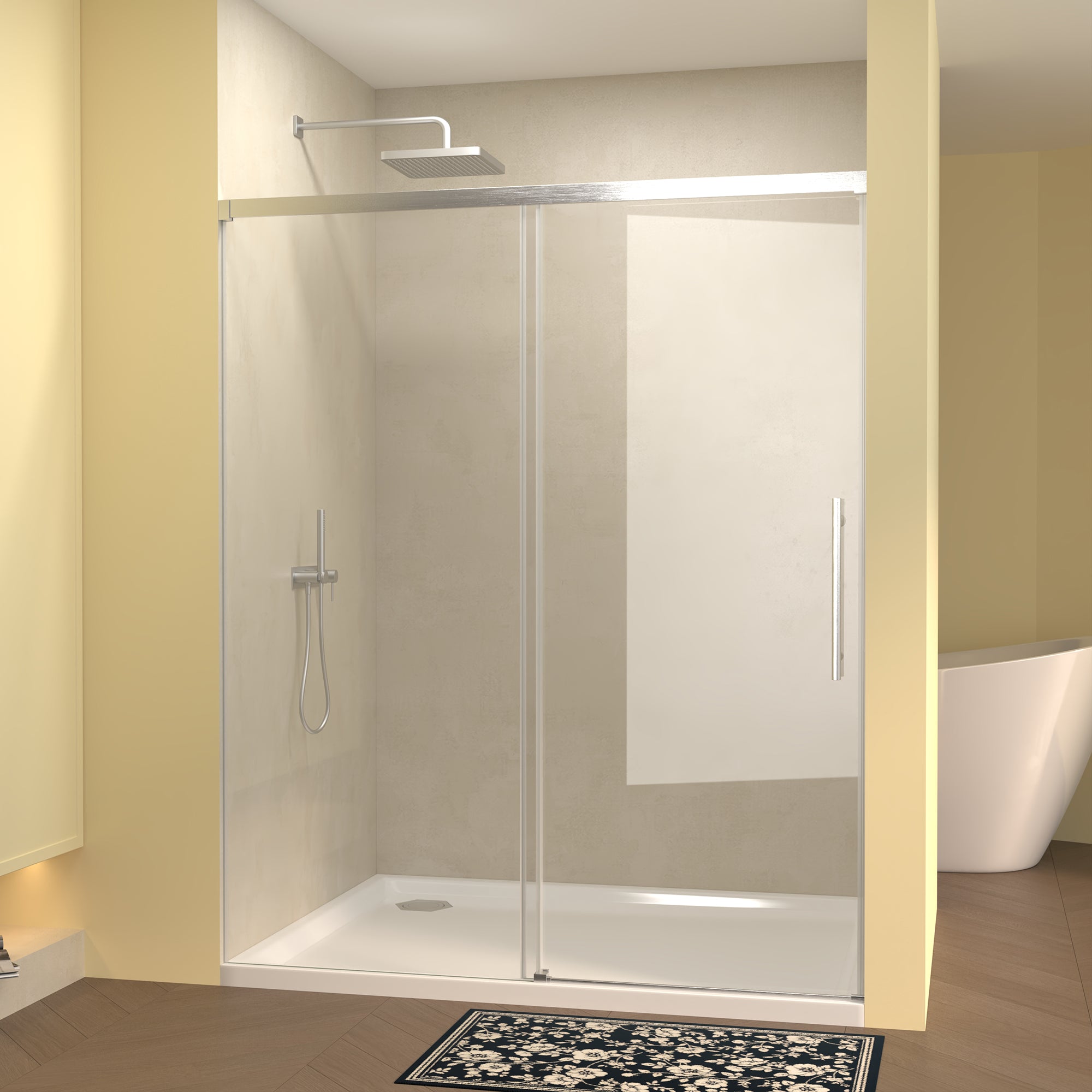 48" Single Sliding Shower Door