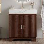 30" Freestanding Sintered Stone Countertop Bathroom Vanity