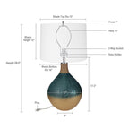 D16x28.5" Glass Table Lamp