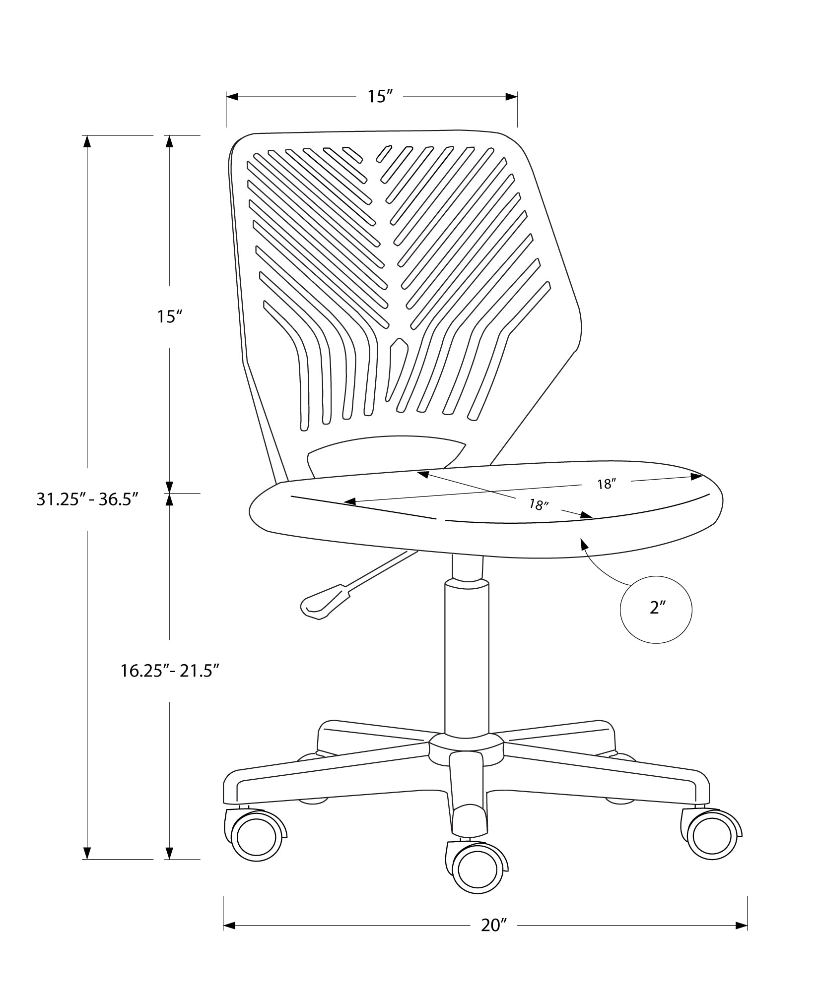 Adjustable Height Ergonomic Office Chair