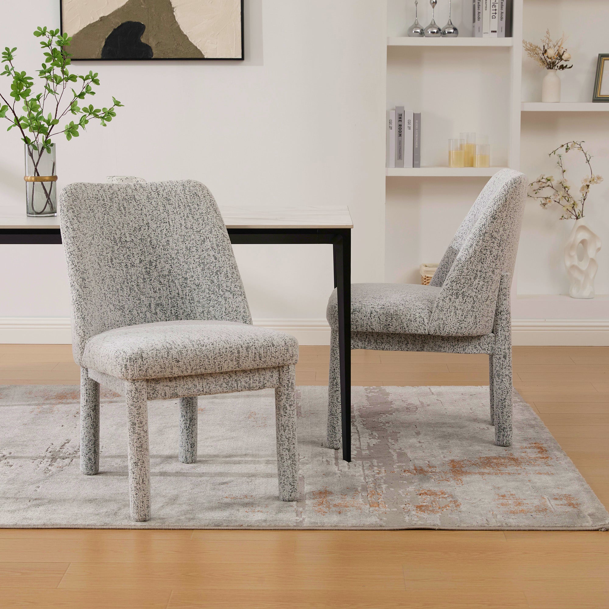 21.46" Wide Modern Minimalist Dining Chair Set Of Two