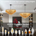 Modern Round Chandelier, 37" Extra Large