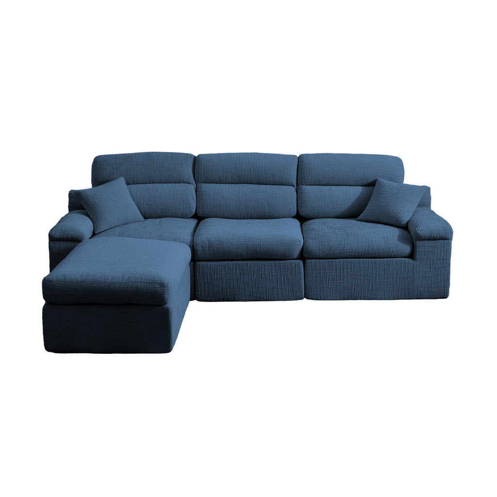 Corner Chaise Sofa with High Backrest