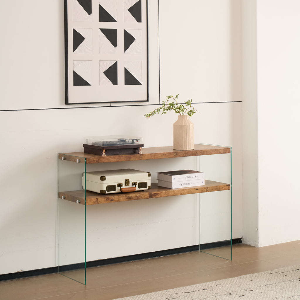 Walnut MDF Console Table