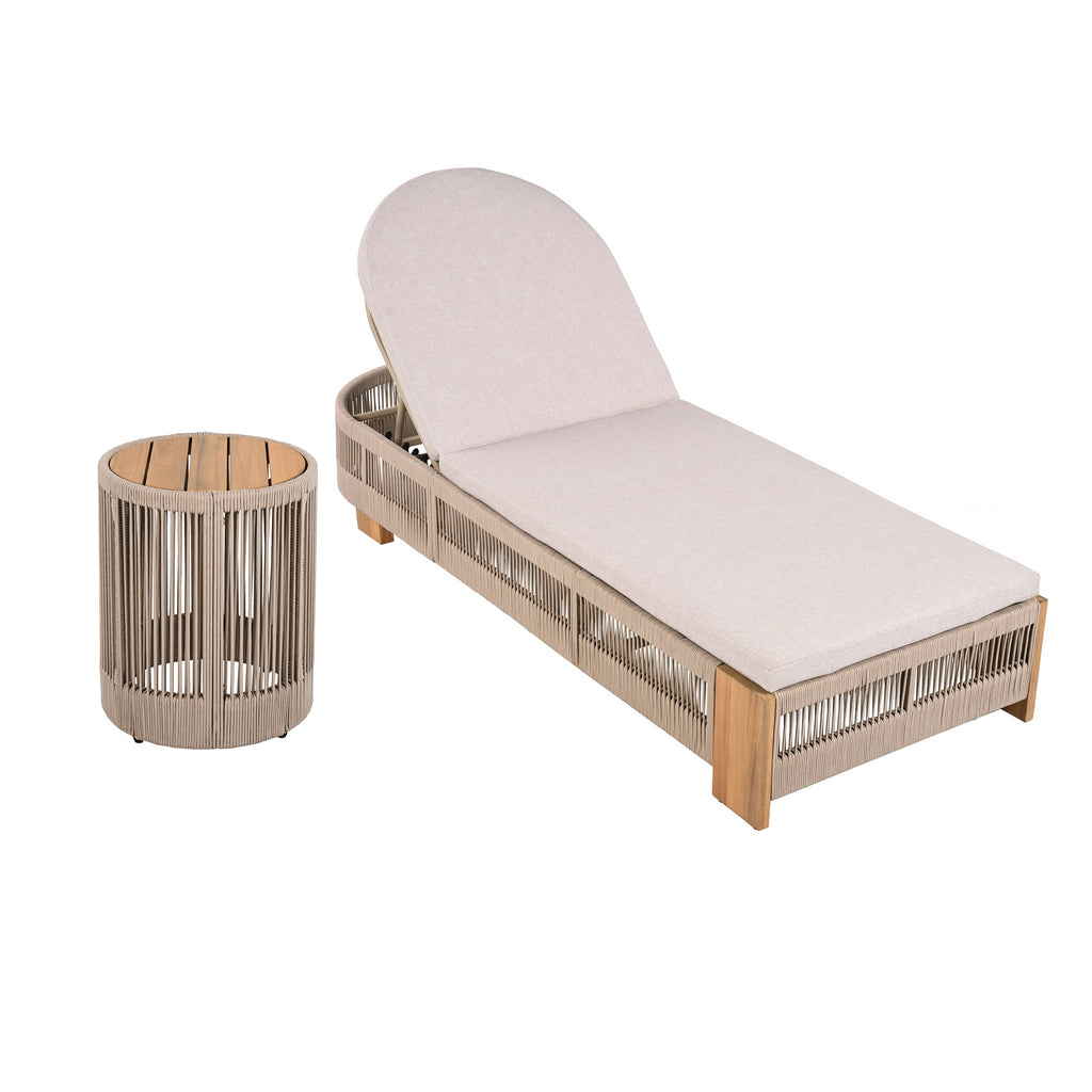 Outdoor Rope Chaise Lounge Set