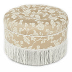 Yolanda 24" Round Upholstered Accent Ottoman, Champagne