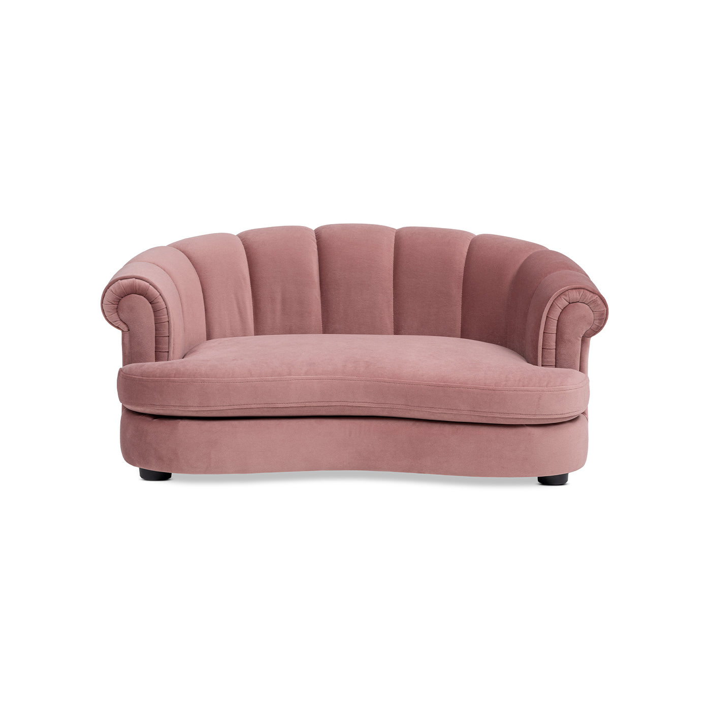 Halle 35.5" Rolled-Arm Dog Bed with Channel-Tufted Back