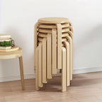 Stackable Bentwood Stool Set of 6, 18" Round Stools