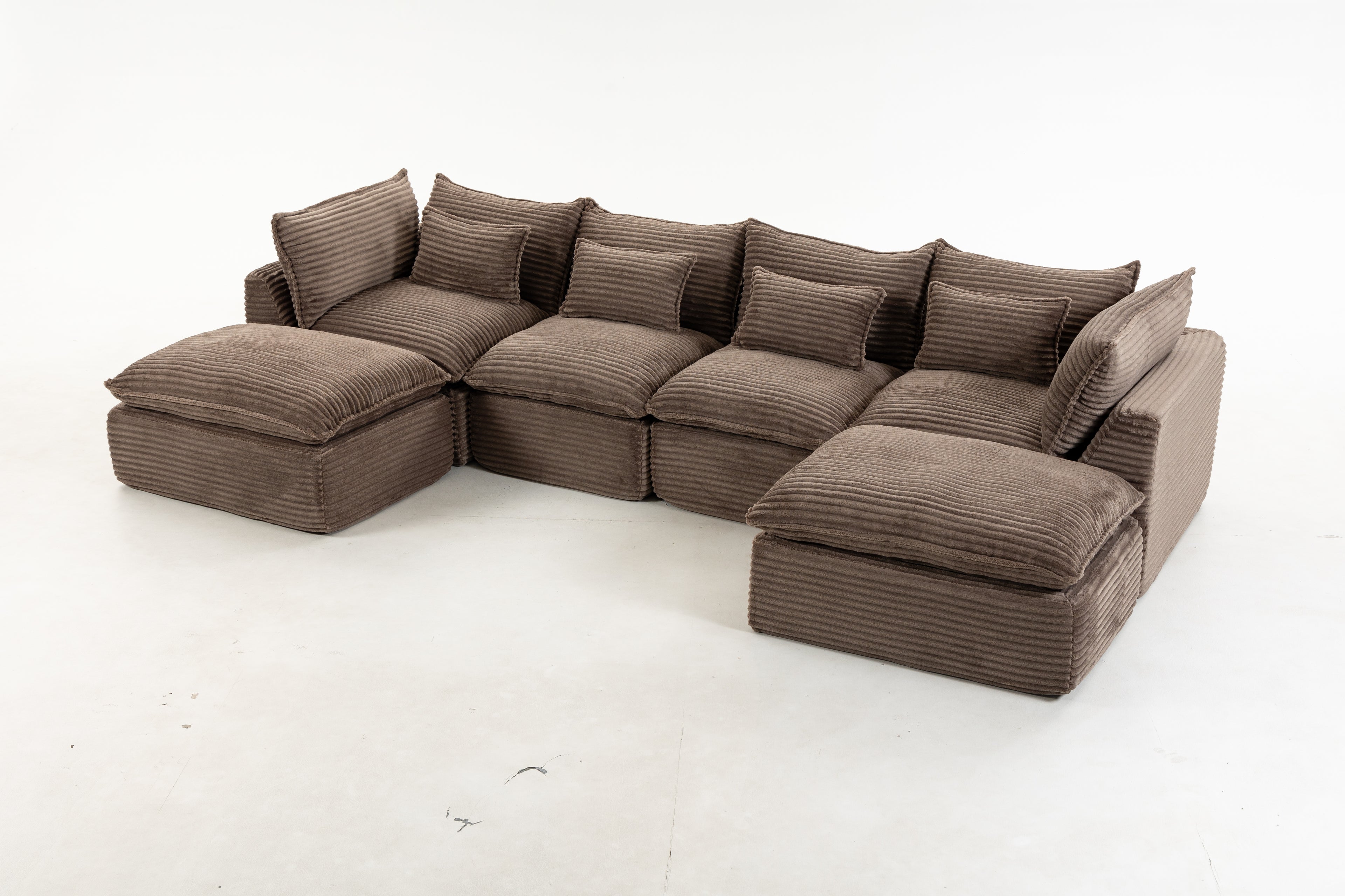 129.8" Width Cloud Couch Oversized Modular Sectional Sofa
