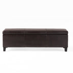 Upholstered PU Leather Storage Ottoman