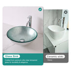 Bathroom Artistic Tempered Glass Vessel Sink