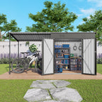 12x4ft Metal Lean to Shed with Open-Sided Pergola