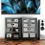35.8" High Media Storage Cabinet with Wheels