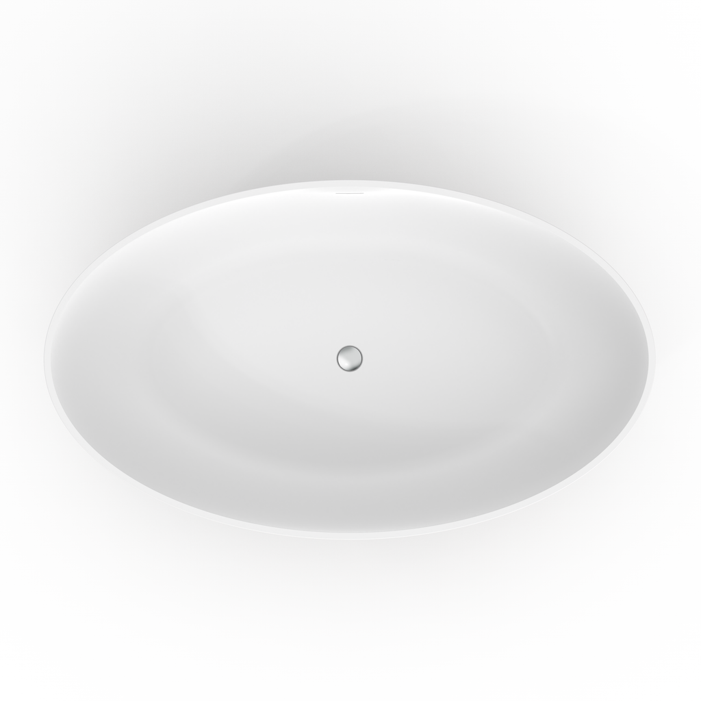 67 Inch Freestanding Solid Surface Soaking Bathtub