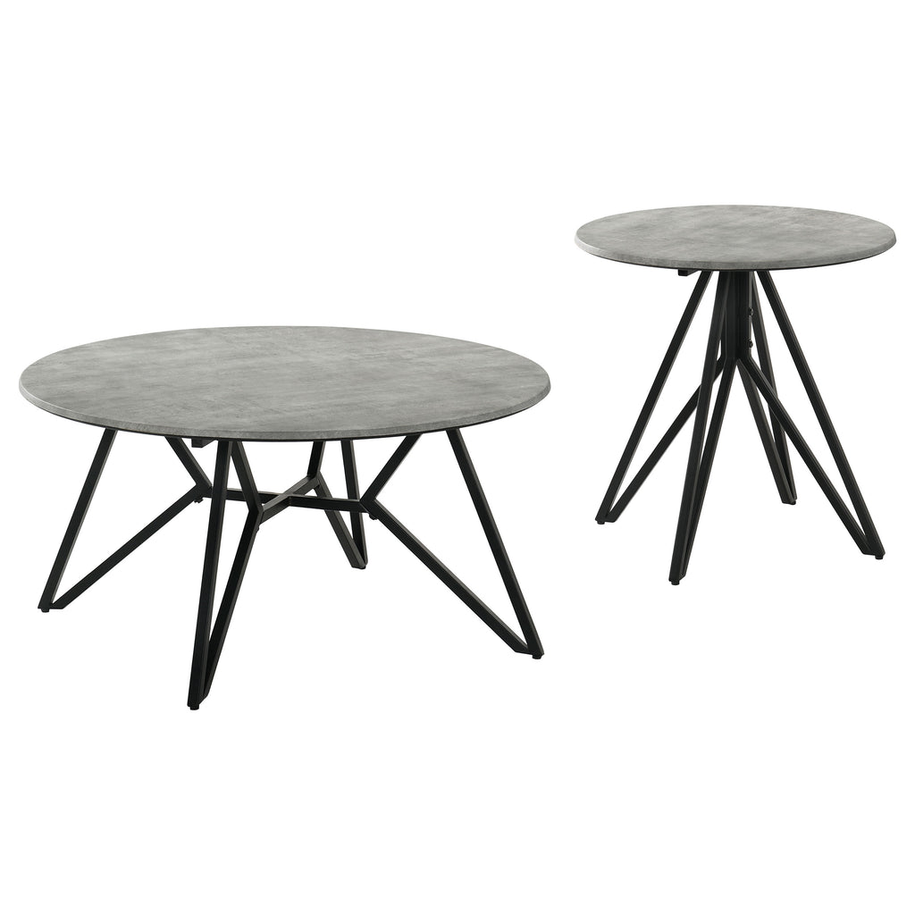 Garfield Cement 2-Piece Round SmartTop Coffee and End Table Set