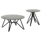 Garfield Cement 2-Piece Round SmartTop Coffee and End Table Set
