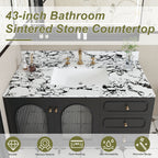 43"x22" Bathroom Vanity Top with Undermount Sink and Backsplash
