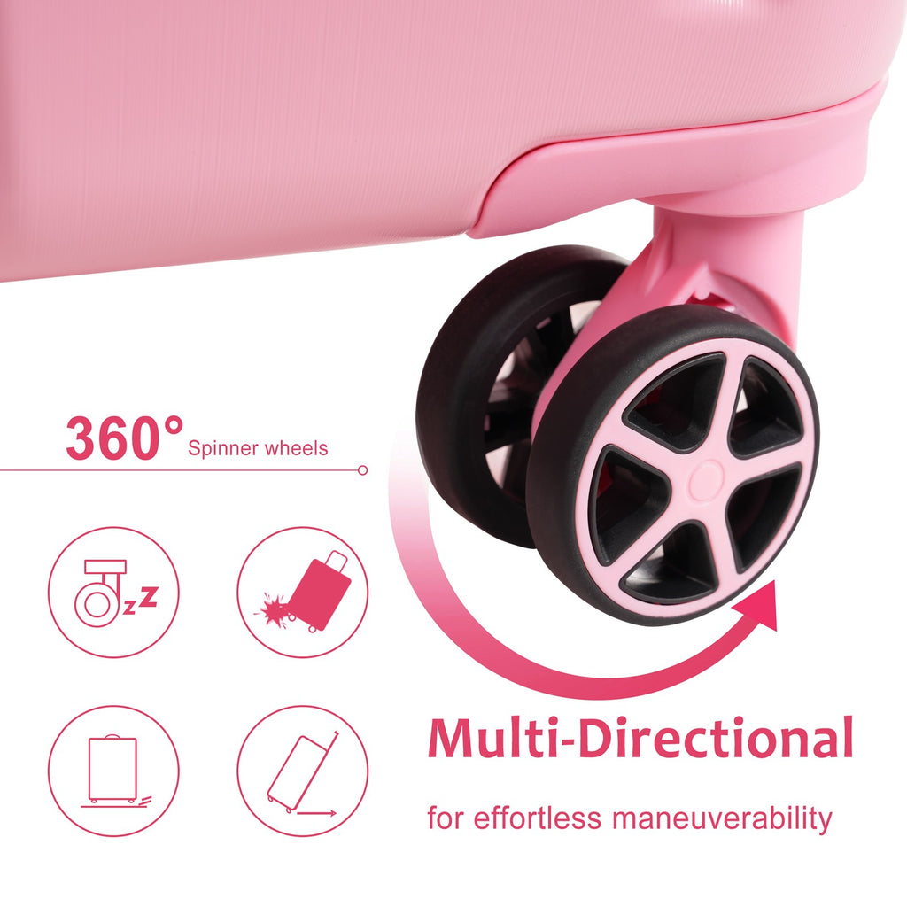 24 Inch Lightweight Hardshell Luggage - Pink