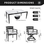 Modern 7PC Outdoor Patio Aluminum Dining Set