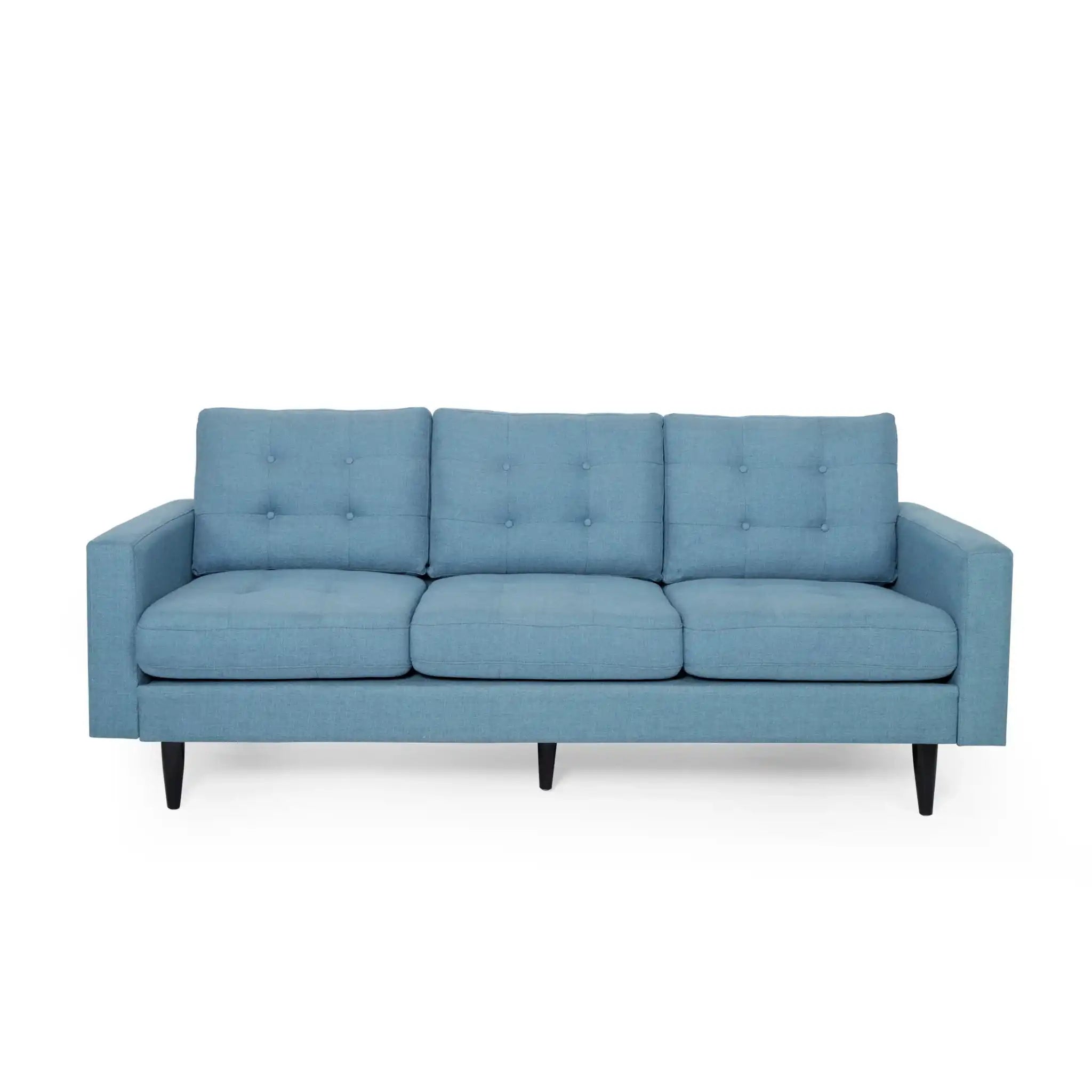 Jenny Contemporary Tufted Fabric 3-Seater Sofa