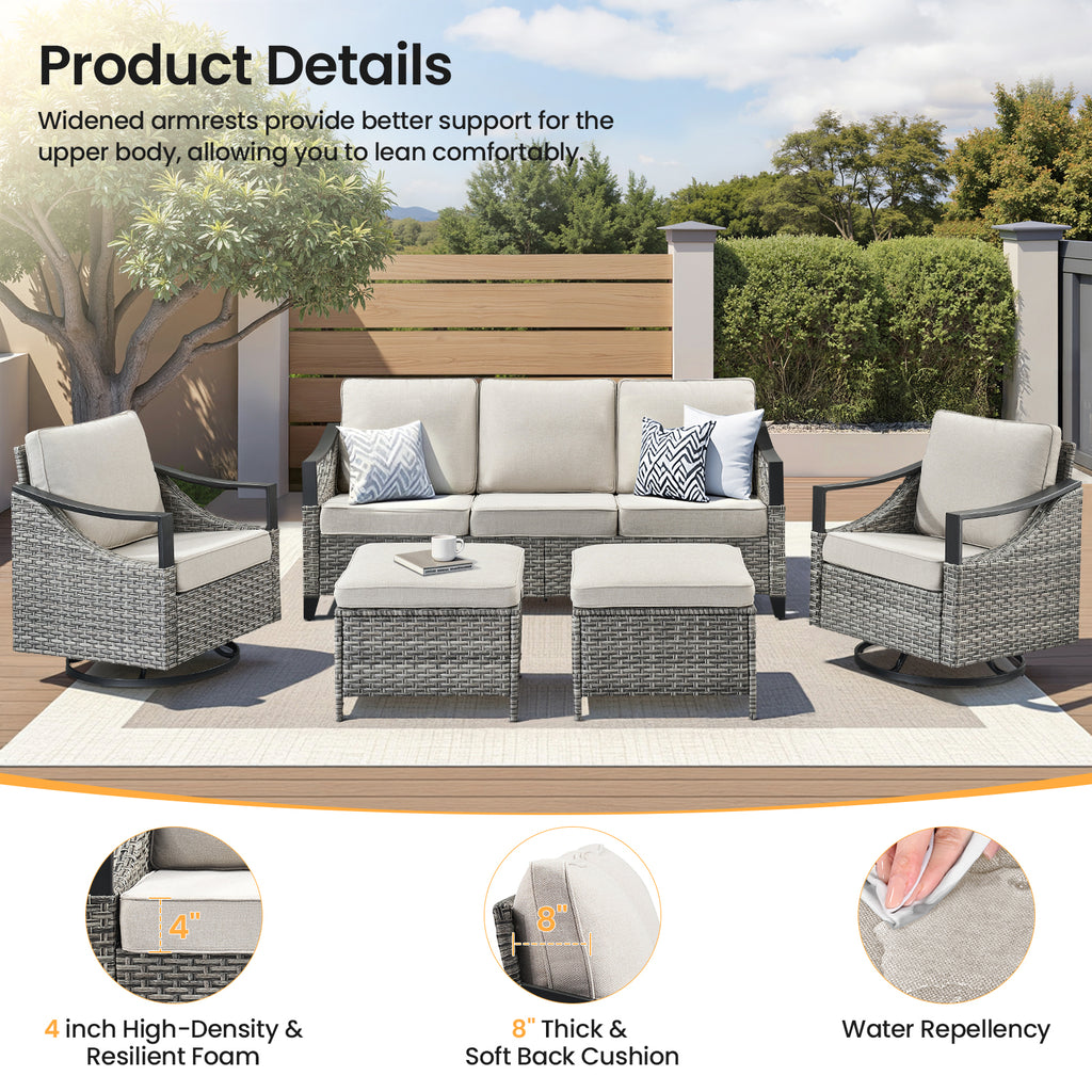 73.4" Wide Outdoor Wicker Sofa