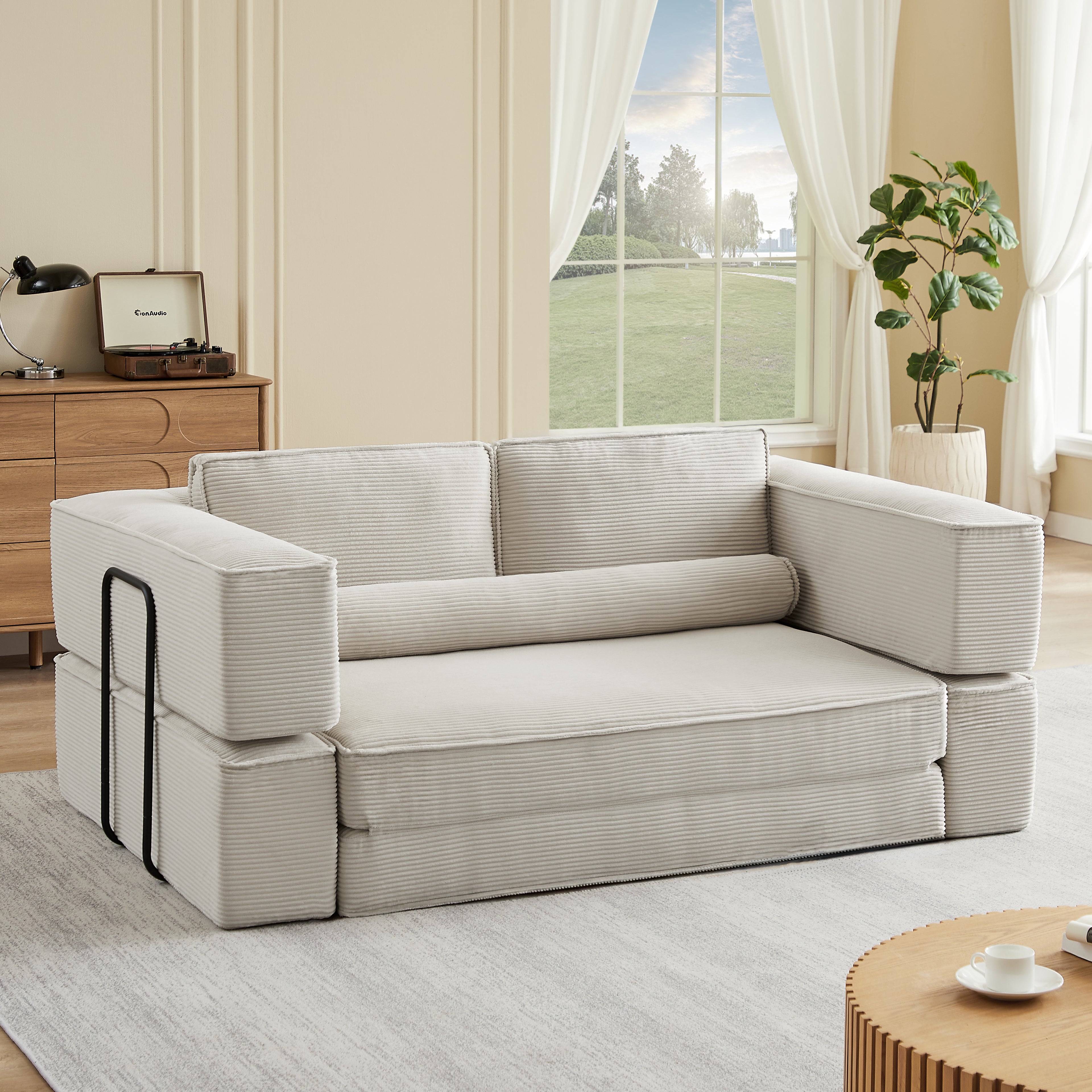 Large Modern Corduroy Sofa