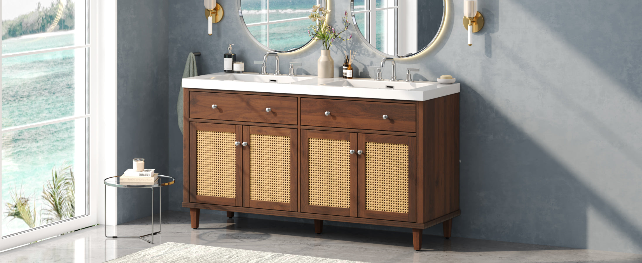60 Inch Bathroom Vanity with Double Sink
