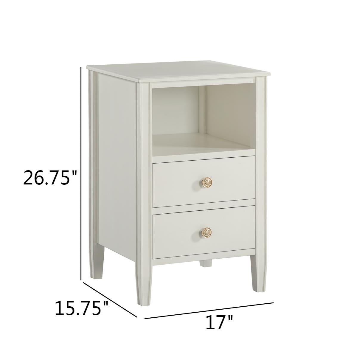 Winston 2-Drawer Storage Nightstand - Antique