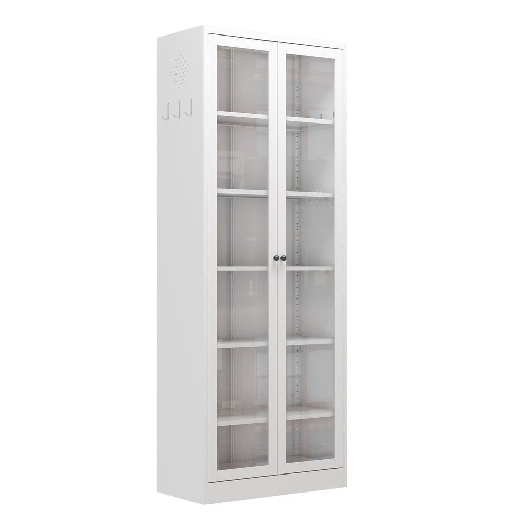 Metal Kitchen Pantry Cabinet - 72" Tall Storage with 5 Adjustable Shelves