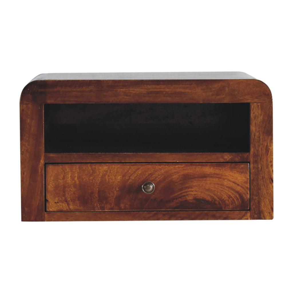 Chunky Chestnut Floating Bedside Nightstand