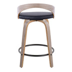 24" Contemporary Fixed-Height Counter Stool with Swivel in Light