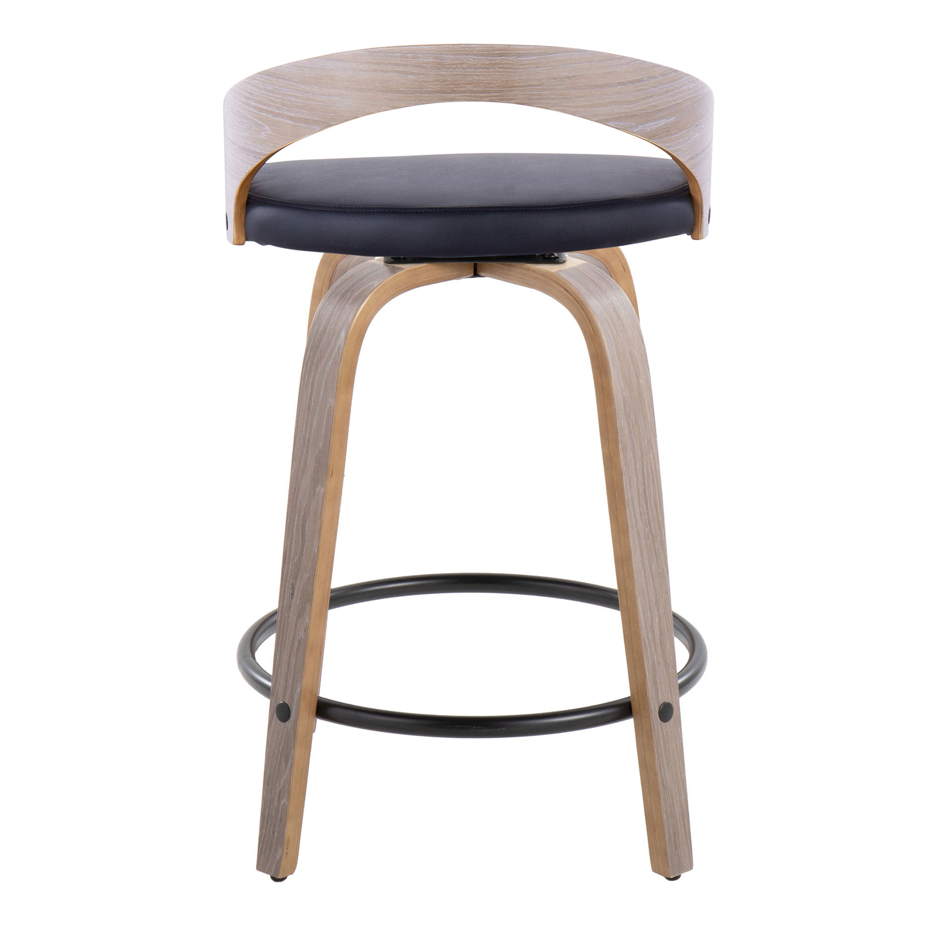 24" Contemporary Fixed-Height Counter Stool with Swivel in Light