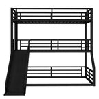 Metal Triple Bunk Bed with Slide