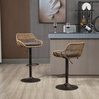 Modern Swivel Bar Stools Set of 2 Adjustable Counter Height Chairs