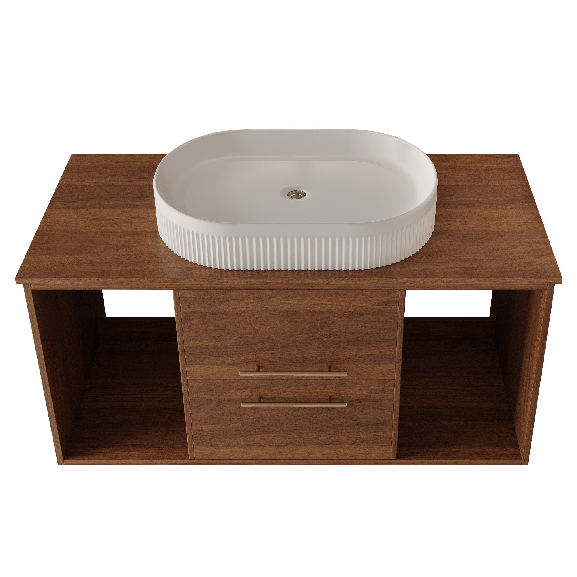 Wall-Mounted Bathroom Vanity with Ceramic Sink