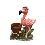 Outdoor Garden Sculpture: Flamingo Flower Pot Planter