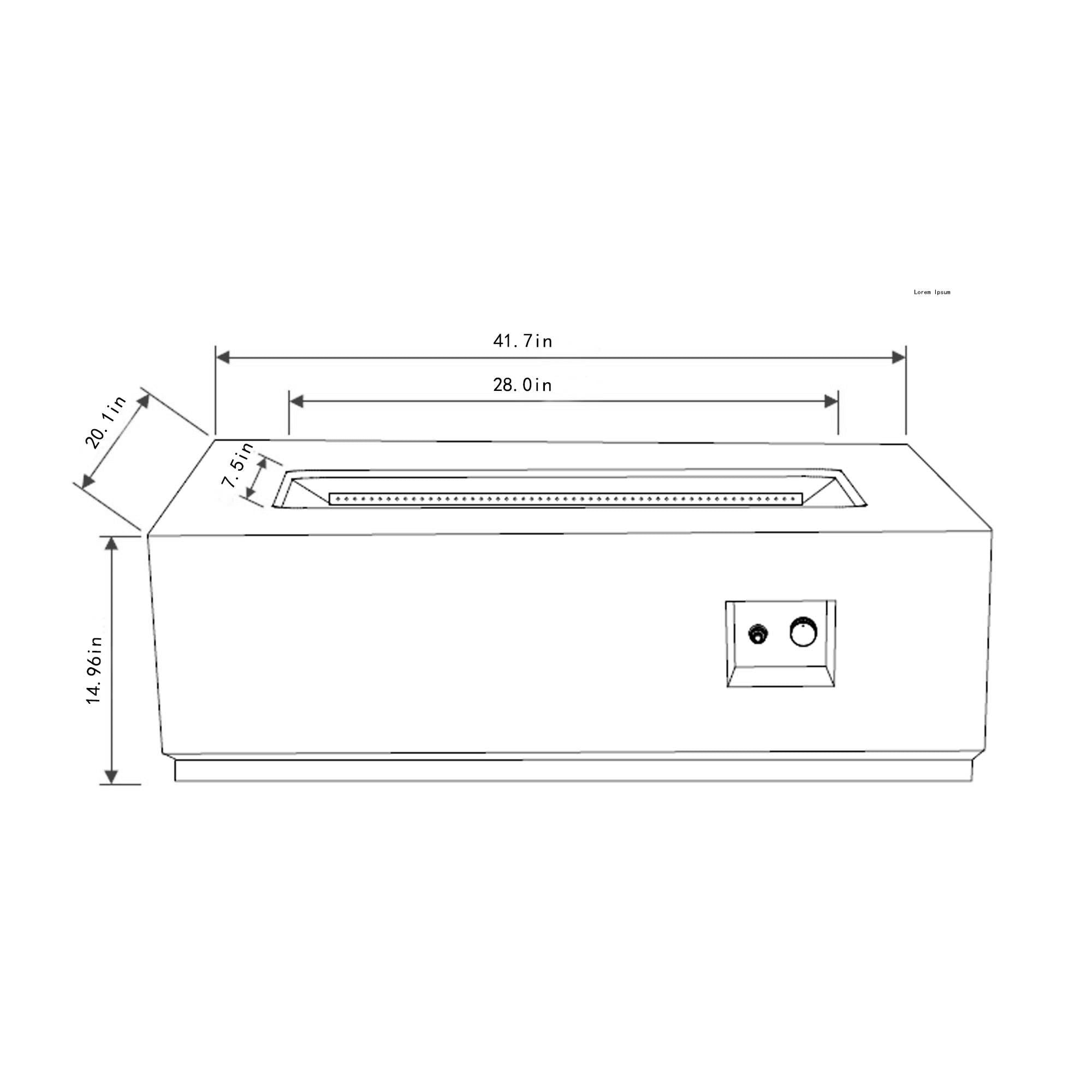 42" Propane Gas Fire Pit Table with Glass Wind Guard