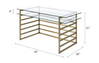 Shona Clear Glass Top & Antique Writing Desk