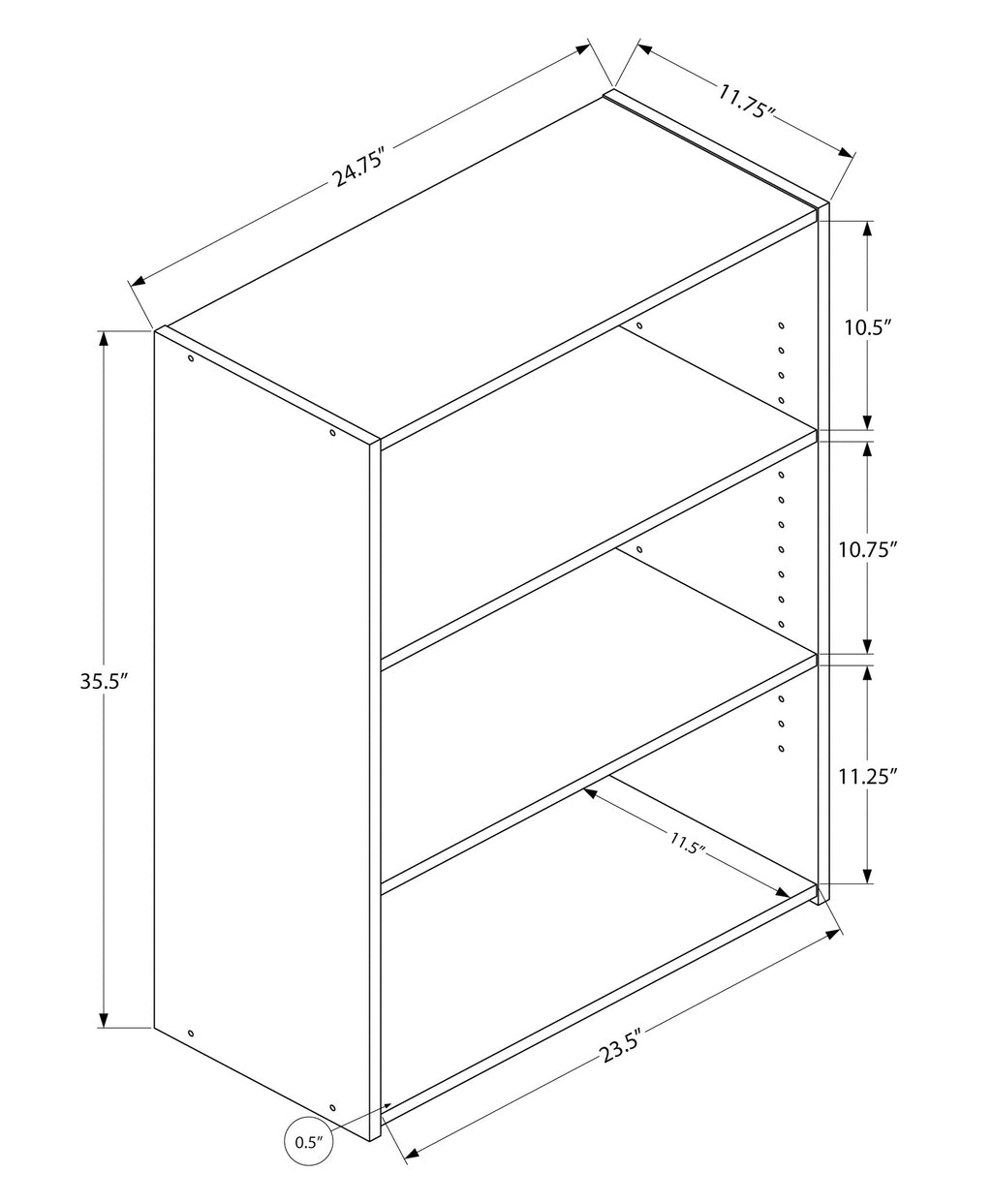 4-Tier Bookshelf for Office and Bedroom