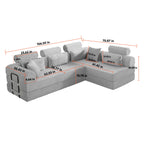 L Shape Modular Sectional Sofa, Grayish Green